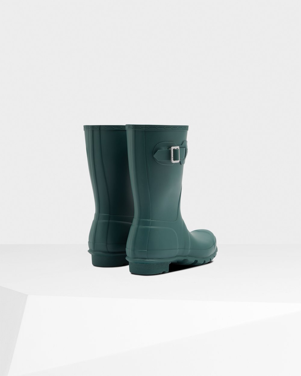 Womens Short Rain Boots - Hunter Original (16FITJCUH) - Green